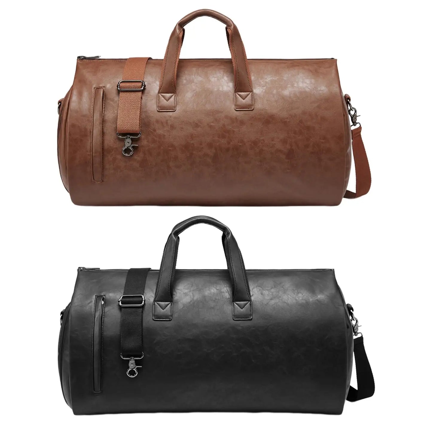 Leather Duffle Bag  with Shoes Compartments